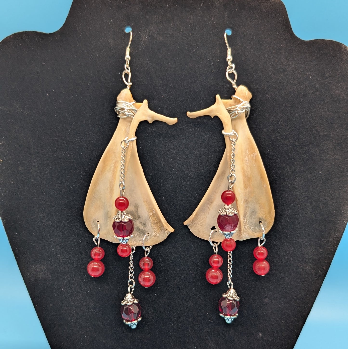 Red Rabbit Scapula Earrings