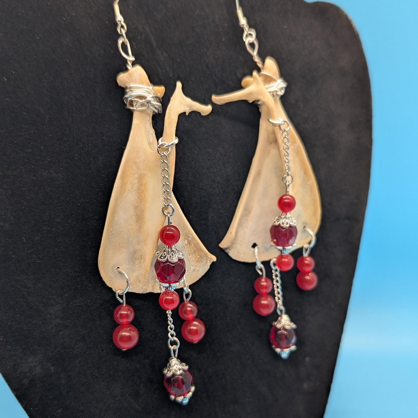 Red Rabbit Scapula Earrings