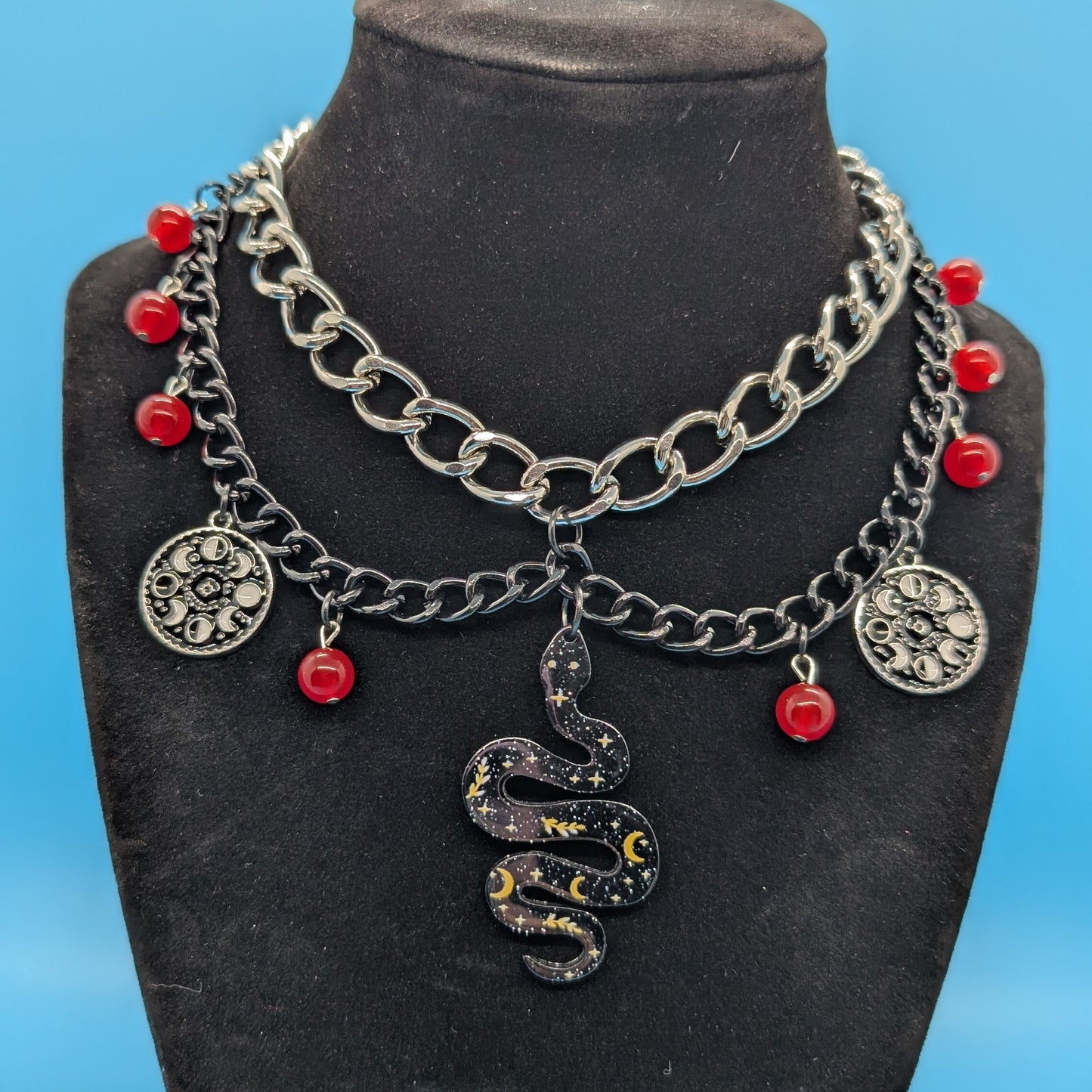 Black & Red Snake Choker