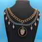 Grey & Gold Strawberry Choker