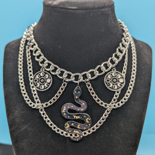 Snake & Moon Phase Choker