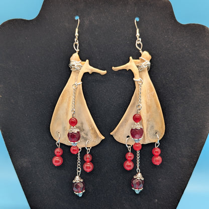 Red Rabbit Scapula Earrings